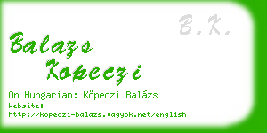 balazs kopeczi business card
