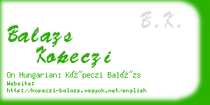 balazs kopeczi business card